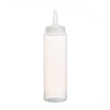 Bouteille 250 ml transparente avec bouchon pointu pour huile à massage