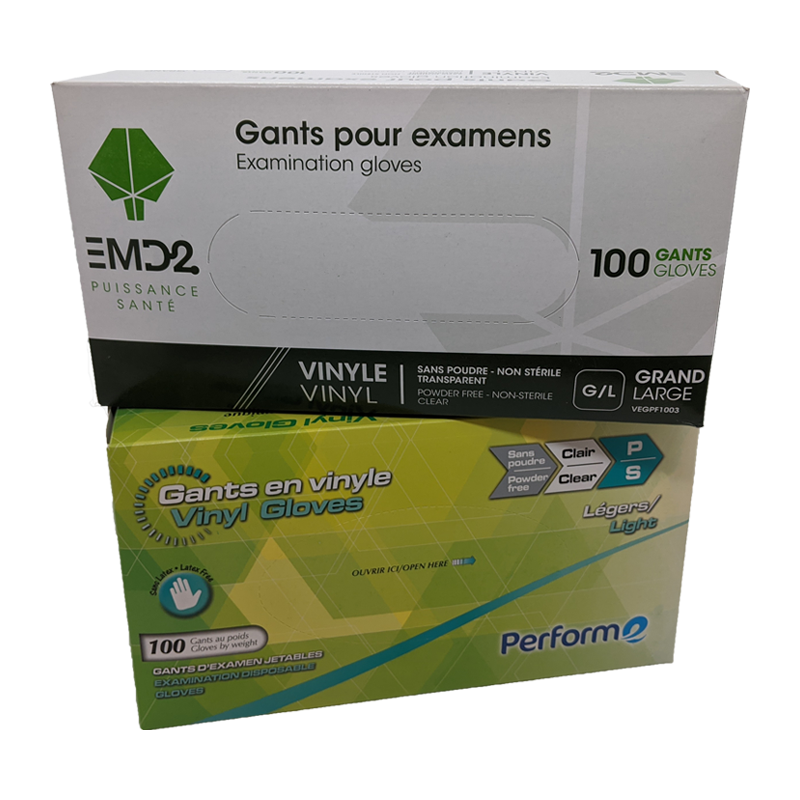 Gants d'examen en vinyle